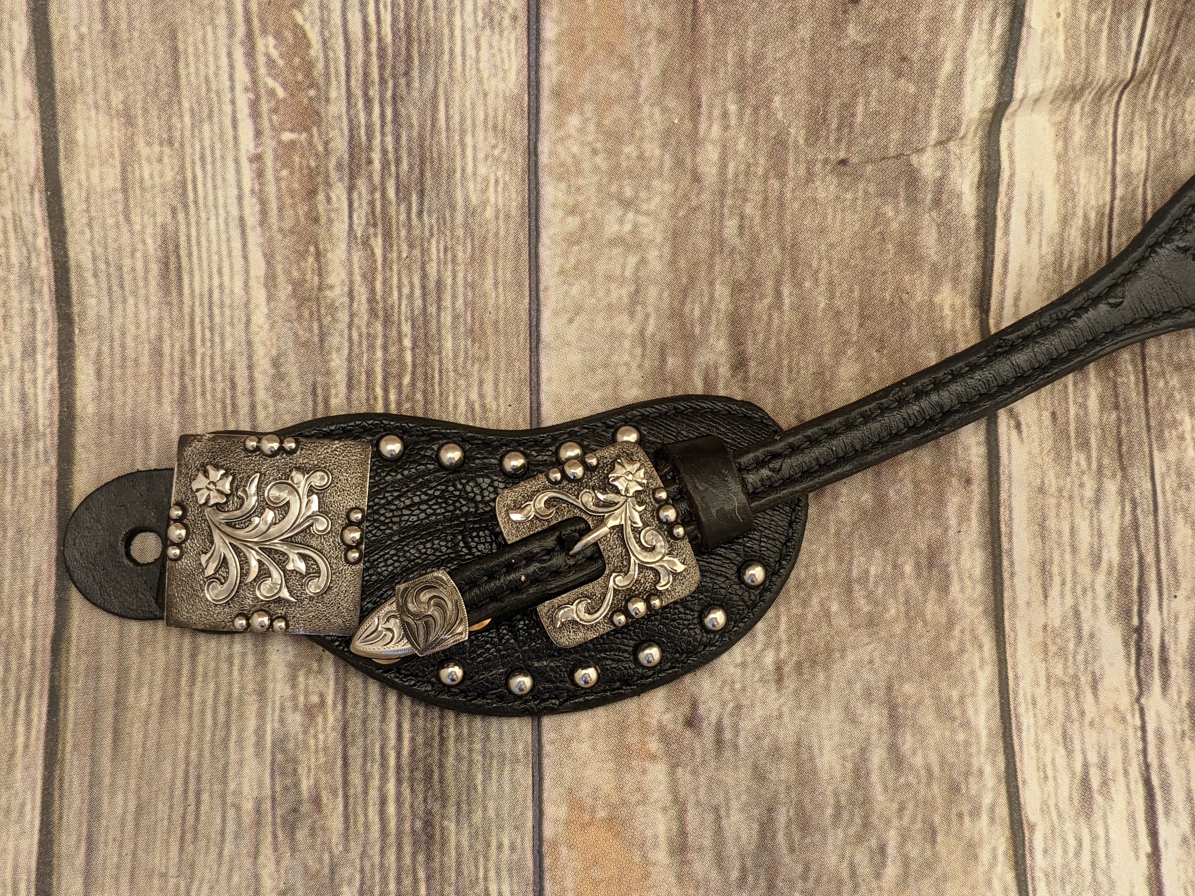 Buckle & Concho Ostrich Spur Strap