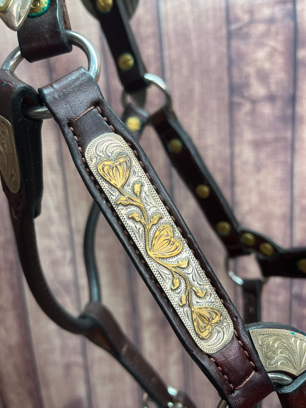 Broken Horn Sterling Overlay Weanling halter