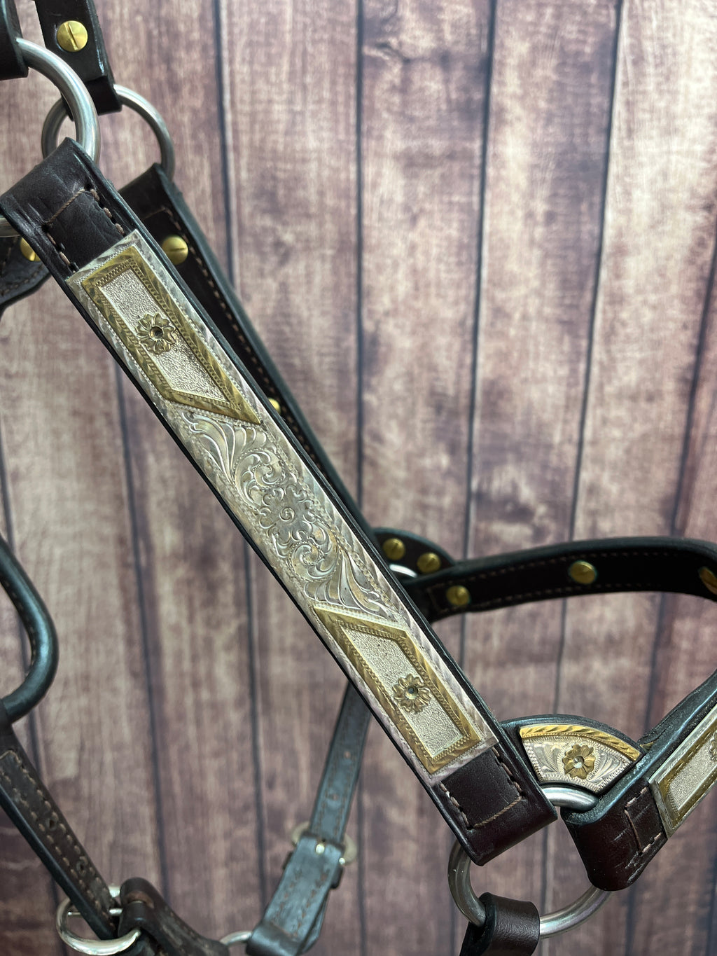 Remounted Sterling Overlay Horse Halter