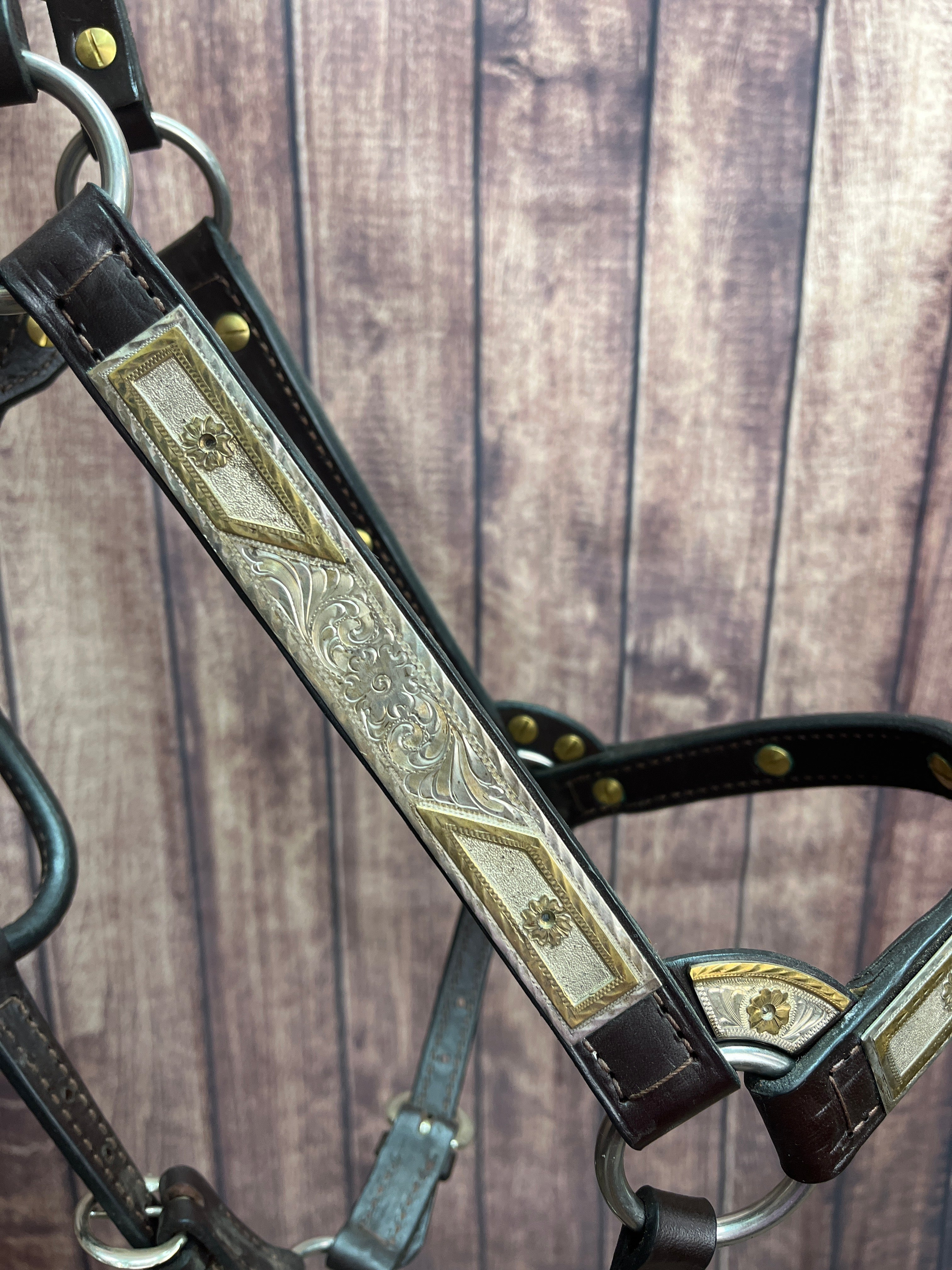 Remounted Sterling Overlay Horse Halter