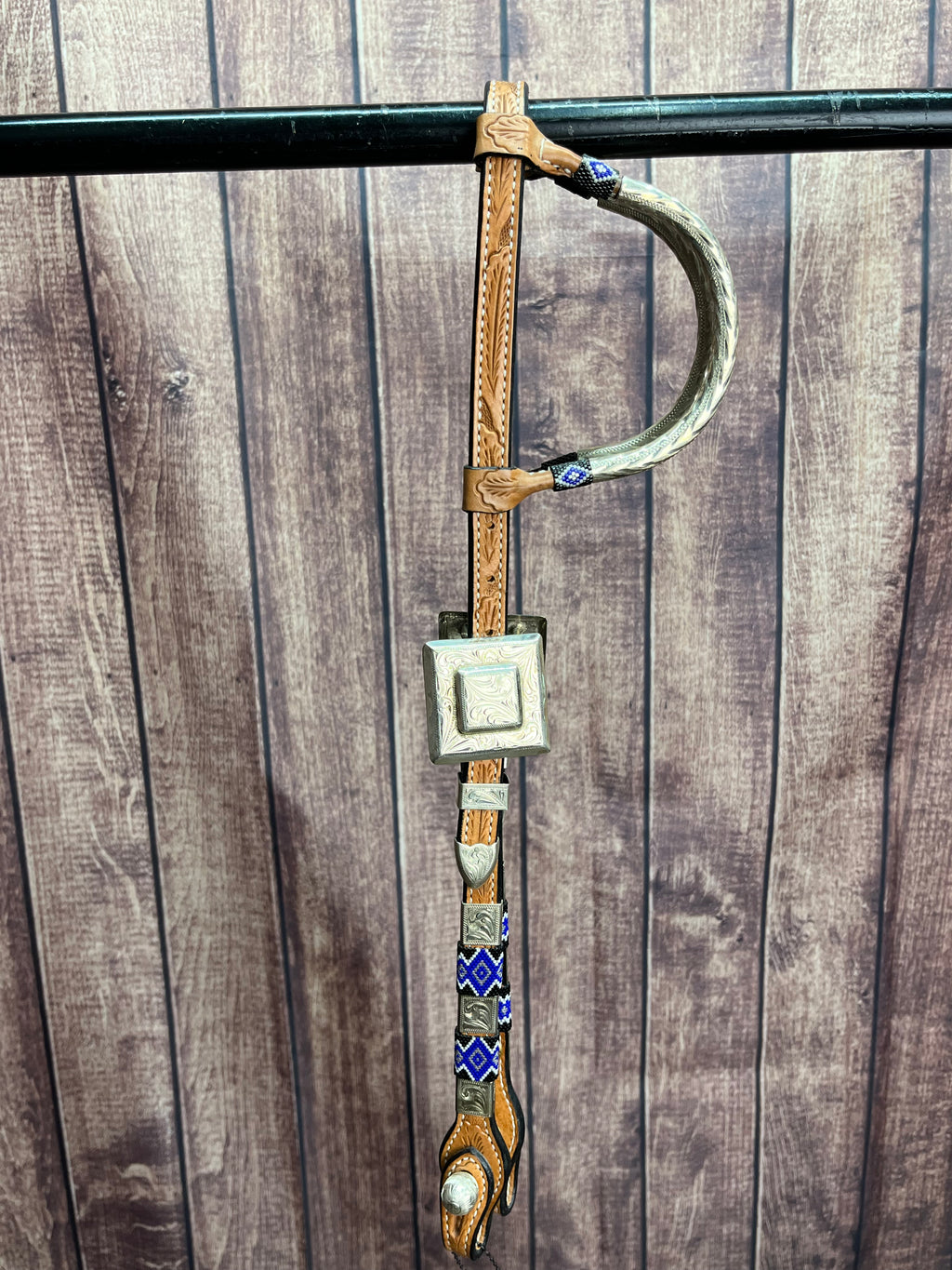Beaded Sterling Overlay Headstall #34