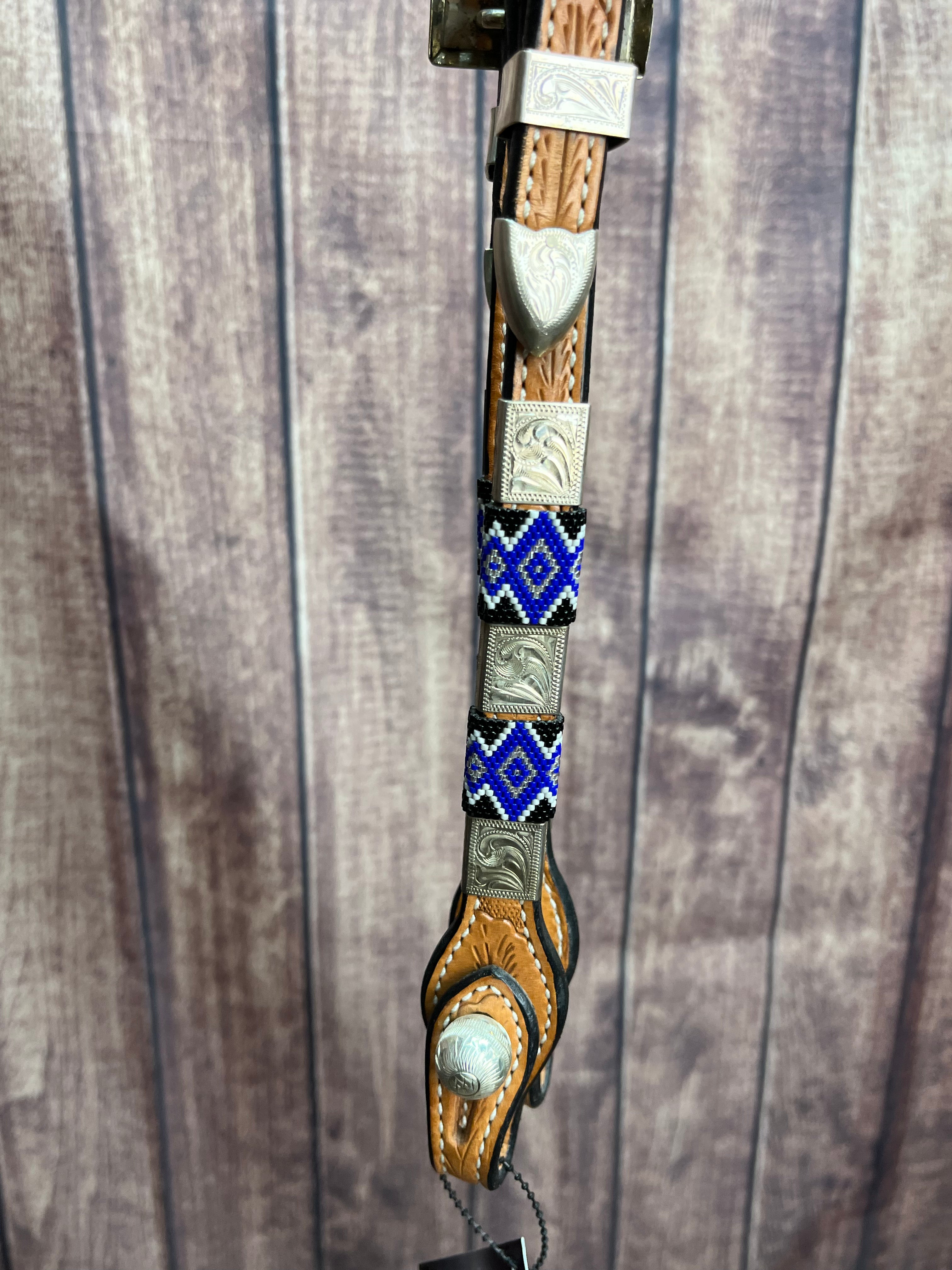 Beaded Sterling Overlay Headstall #34