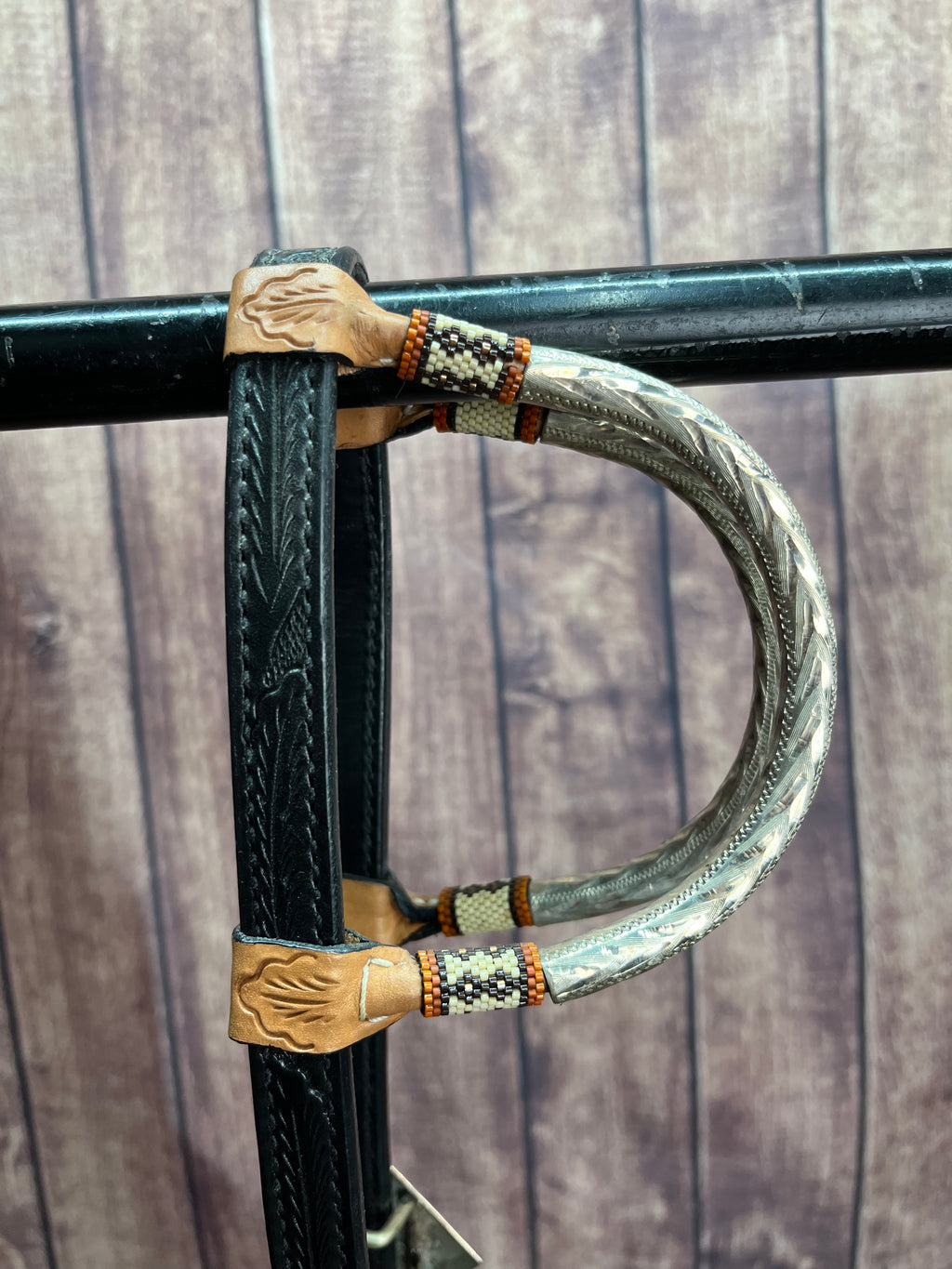Sterling Overlay Beaded Headstall #78