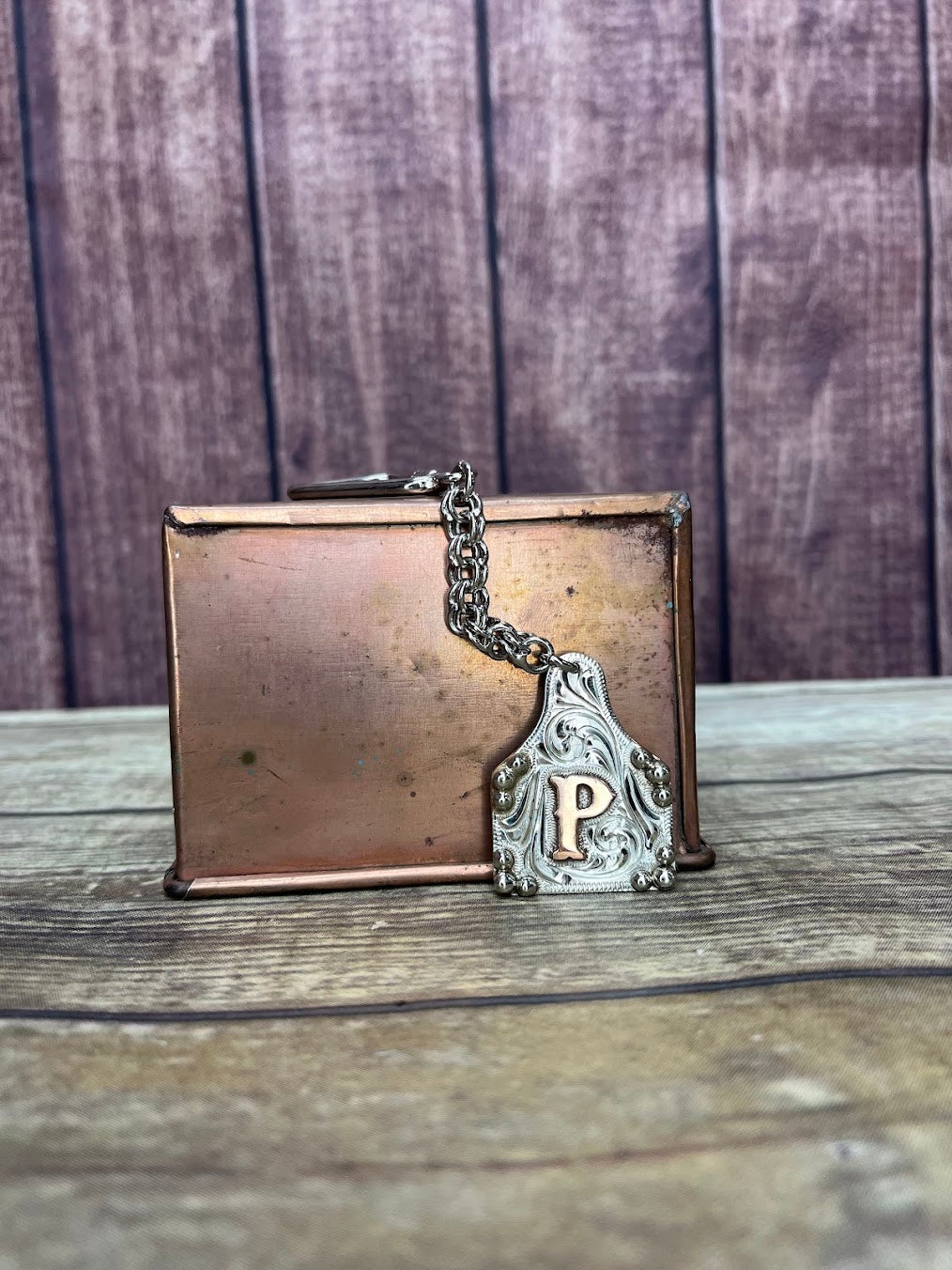 In-Stock Cow Tag Key Chain